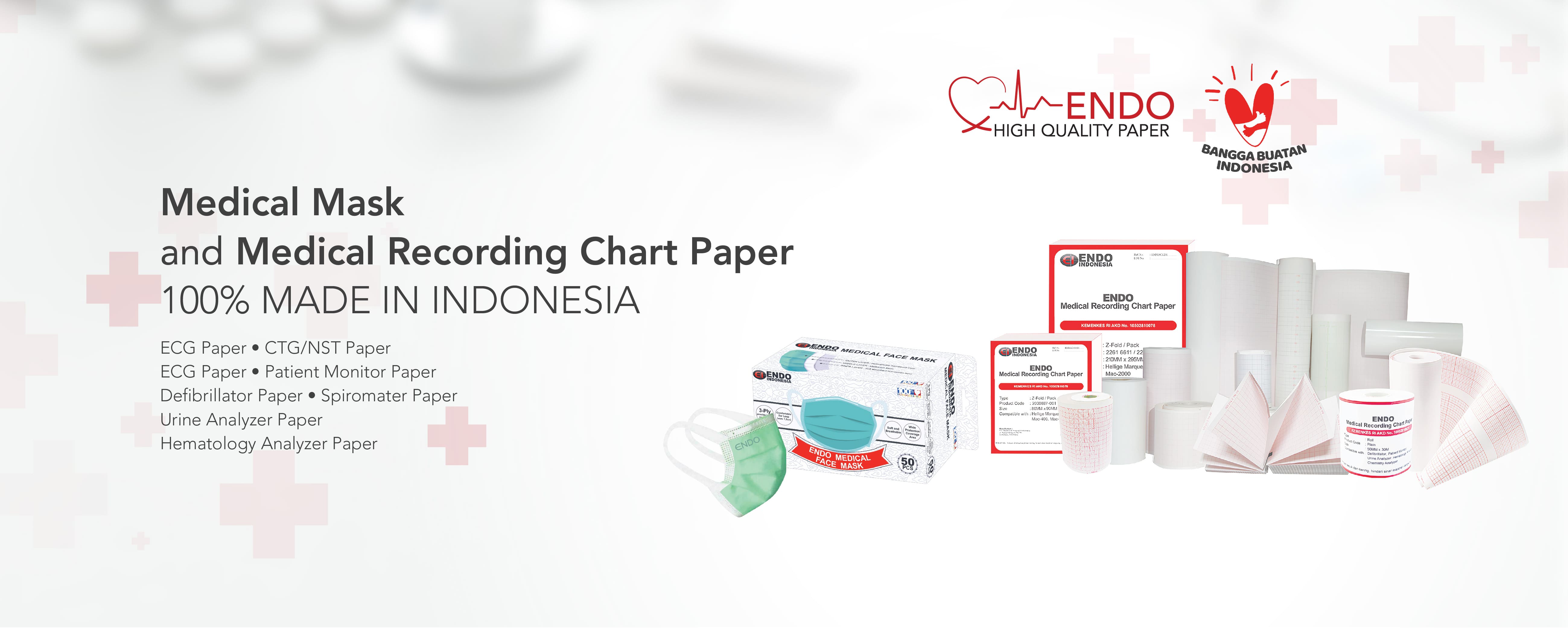 Medical Mask and Medical Recording Chart Paper 100% Made In Indonesia - ECG Paper - CTG/NST Paper - Patient Monitor Paper - Defibrillator Paper - Spirometer Paper - Urine Analyzer Paper - Hematology Analyzer Paper